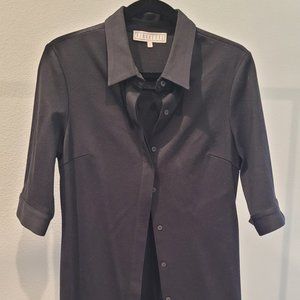 Black Button Up Dress by Pirouette